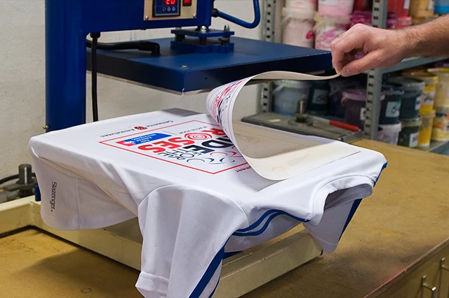 T-Shirt with Sublimation Prints on Heat Press Machine