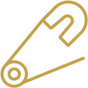 Golden Embroidery Thread Needle Icon for Stitched Embroidery Services