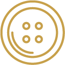 Round Gold Button With Four Holes and Circular Design